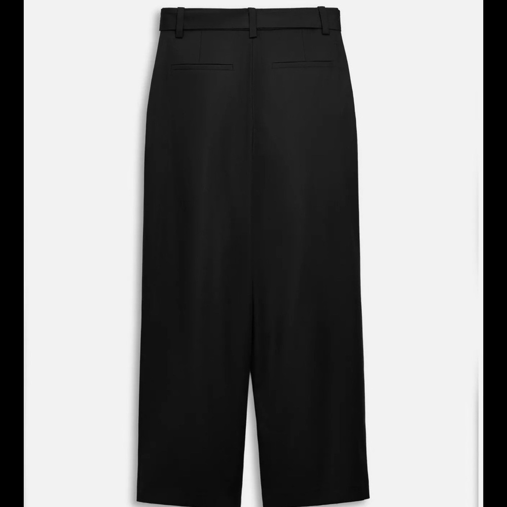ZARA Black Women's pants wool belted - Picture 4 of 4